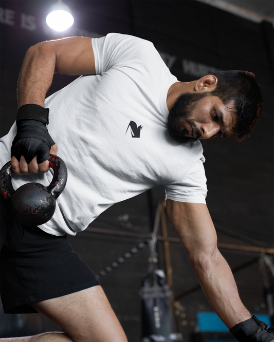 WHITE COMPRESSED T-SHIRT